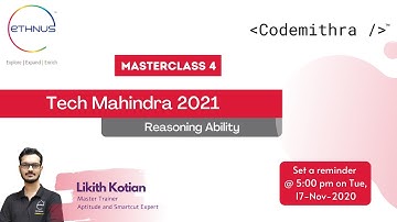 Tech Mahindra 2021 | MasterClass 04 | Logical Reasoning for Tech Mahindra Off Campus Drive