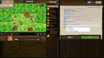 CODE COMBAT PYTHON level VILLAGE ROVER, Arguments Basic Syntax Functions If Statements Variables Whi