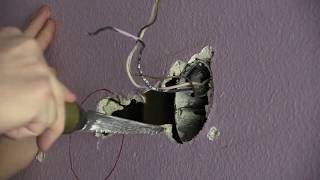Install a Vanity Light and Repair Drywall - ELECTRICAL IS NOT TO CODE!!! - For Illustration Only