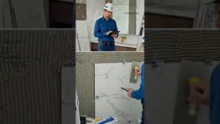 Wall Tile Quality Check #TileWork #StoneCladding#QualityCheck#InteriorFitout#SiteInspection#WallTile