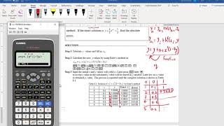 Euler method for IVP of ODEs using spreadsheet menu in Casio fx-570EX Classwiz calculator