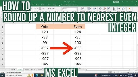 How to Round Up a Number To the Nearest Even Integer in MS Excel | Round Of Number to Nearest Even