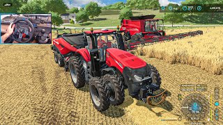 CASE MAGNUM in Action + Case Axial 9250 | Farming Simulator 22 | Logitech g29 gameplay