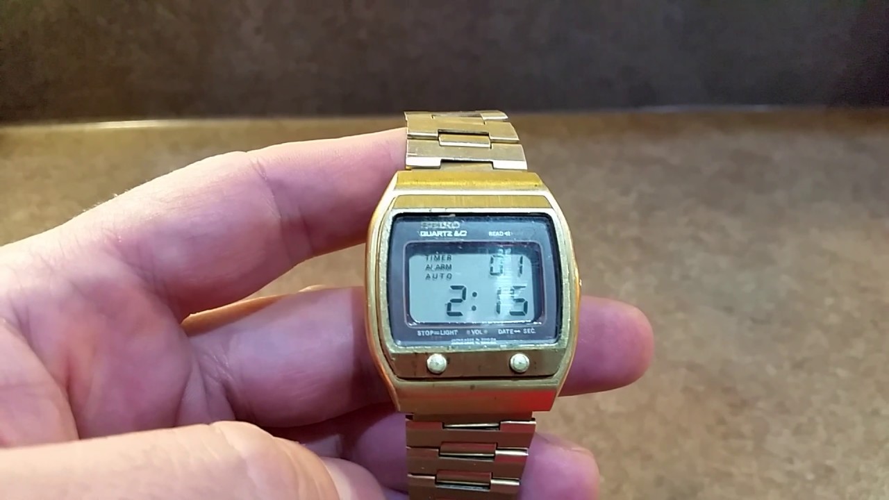 1977 Seiko A039-5019 LCD alarm vintage watch - YouTube