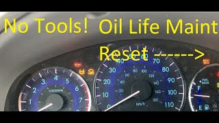 Oil Change Maintenance Light Reset 2006 Toyota Sienna and More