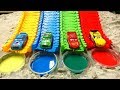 Learn the color with Disney Cars, colorful water for children!