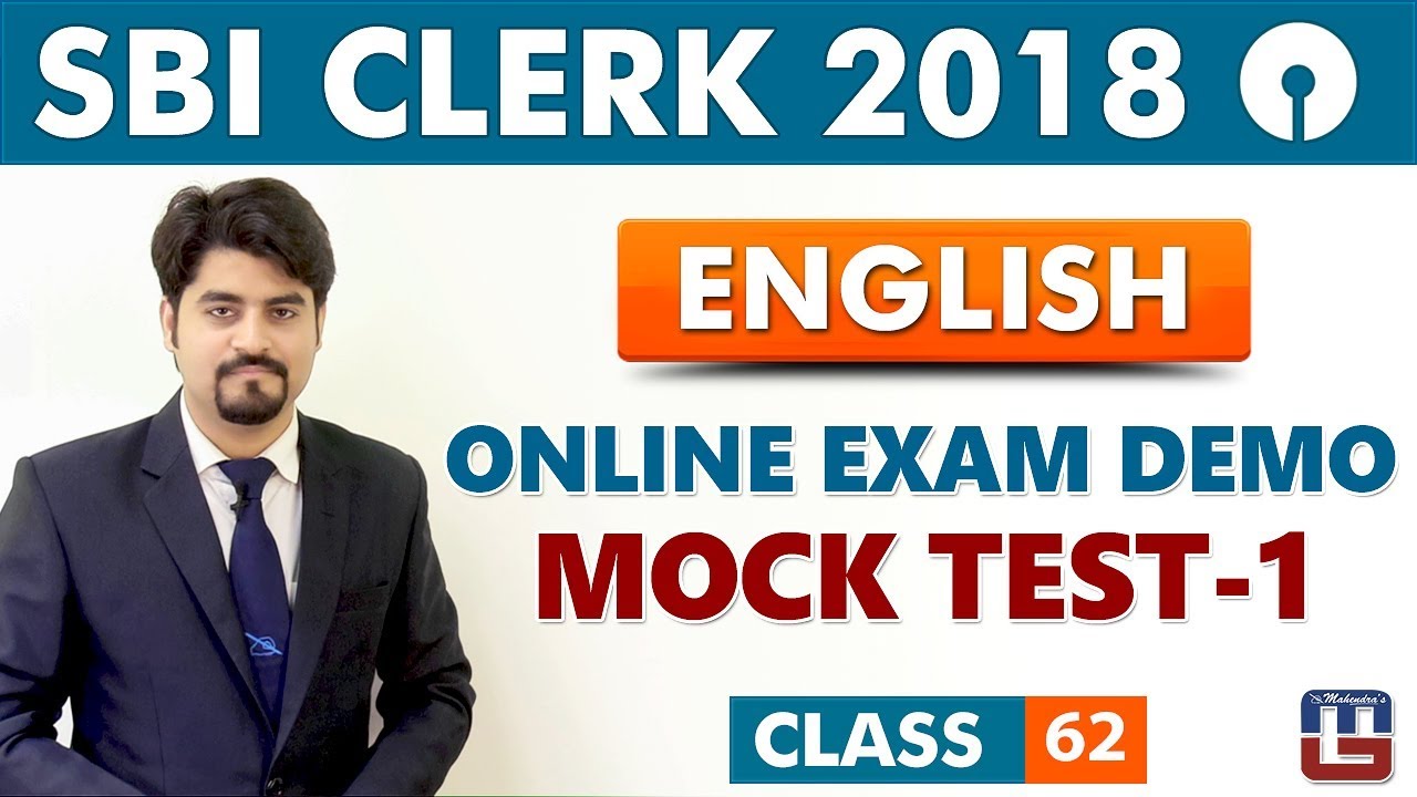 SBI Clerk Prelims 2018 | Online Exam Demo | Mock Test - 01 | English | Live At 9 am | Class-62