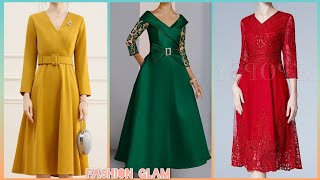 Modest Tea Length Semi Formal Dresses/Cocktail Dress Design 2024