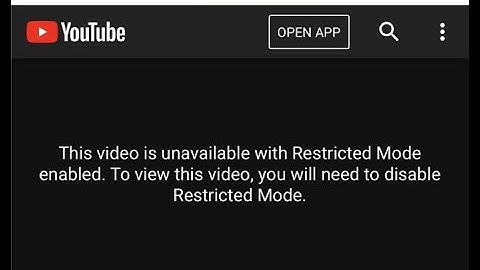 YouTube   This Video Is Unavailable With Restricted Mode Enabled