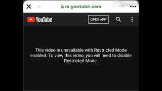 YouTube   This Video Is Unavailable With Restricted Mode Enabled