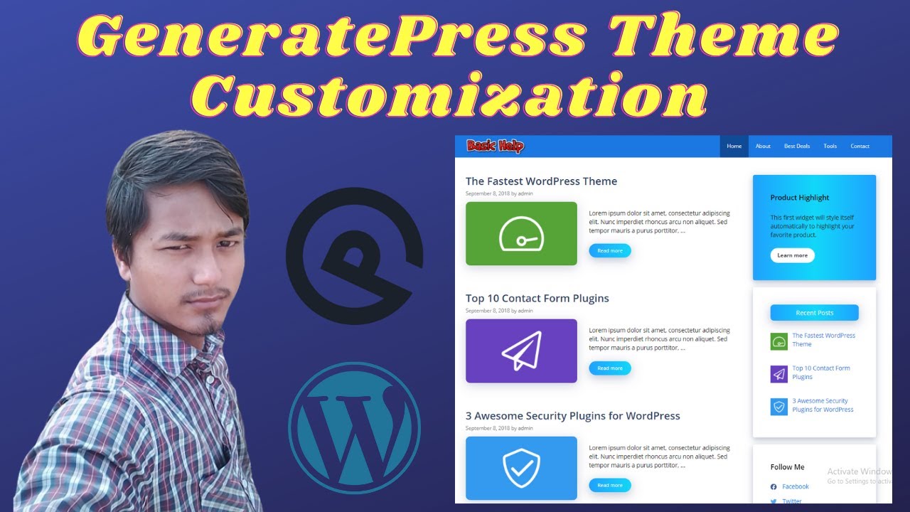 How to Customization GeneratePress Theme Bangla Tutorial - YouTube
