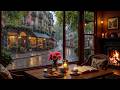 24/7 Rainy Coffee Shop ☕ Deep Focus Jazz Piano &amp; Cozy Fireplace Sounds for Study &amp; Work