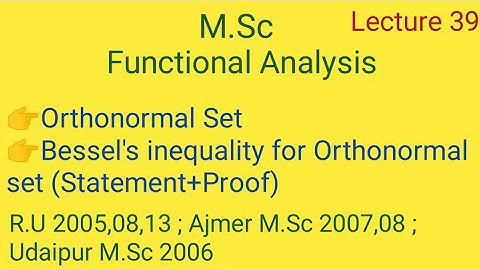 Orthonormal set and Bessel