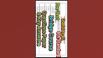 8th Standard | English |  Bridge Course | Pre-Test. #bridgecourse #9thStd #science #pretest #QP