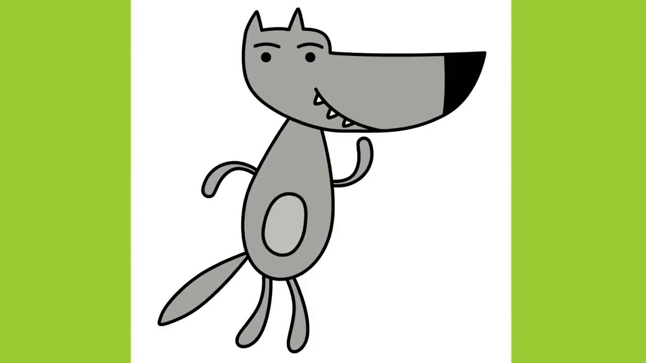 Cartoon Wolf Drawing - How To Draw A Cartoon Wolf Step By Step