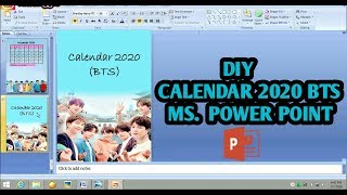 DIY CALENDAR 2020 K-POP (BTS) PAKAI MS.POWER POINT | INDONESIA