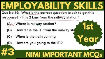 Class 3 Employability skills 1st year | Important question | Online ITI Mantra | ES | NIMI 2023 MCQs