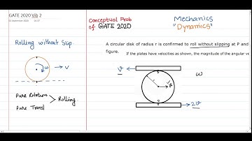 Mechanics Problem GATE 2020 (Hindi) || Roll without slip || Solution