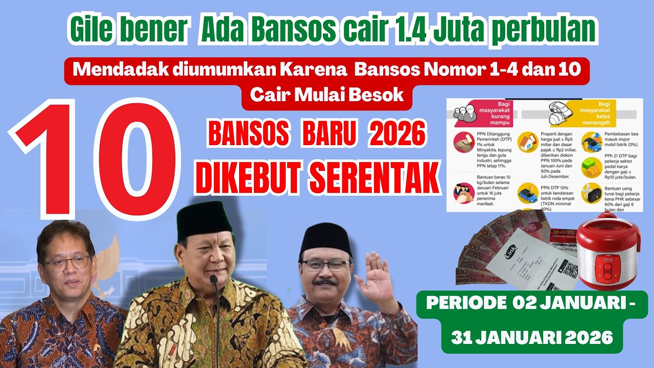 KEJUTAN BESAR! Bansos 2026 Cair Mulai Januari, Besok Bisa Langsung Dicairkan & Dimanfaatkan KPM!