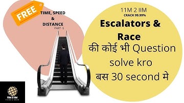 TIME, SPEED & DISTANCE -5 For CAT 2022 | elite solution of Escalator Question in 30 sec