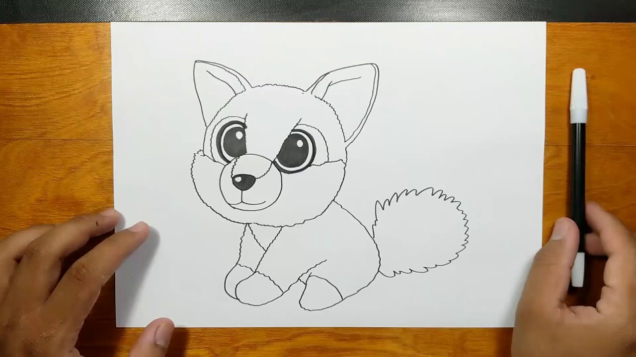 How to draw FOX PLUSH STUFFED ANIMAL step by step YouTube