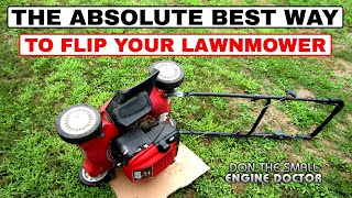 Proper Way To Tip A Lawnmower Over!