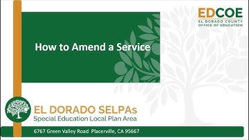 How to Amend a Service (SEIS)