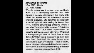No Sense of Crime (1987 documentary) - incomplete
