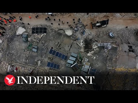 Aerial footage captures earthquake damage in Syria's Idlib