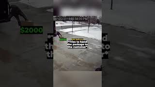 UPS driver vs ice: Who wins? 🧊🤣 #shorts #fails