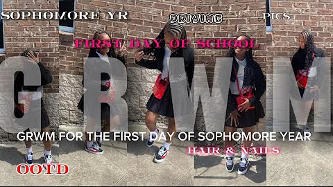 GRWM For the First Day Of School‼️ SOPHOMORE YEAR🏫📚✏️(prepping, skincare, driving, pics)