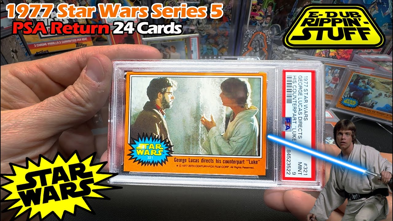PSA Return of 24 Vintage Star Wars Series 5 Trading Cards. Trying