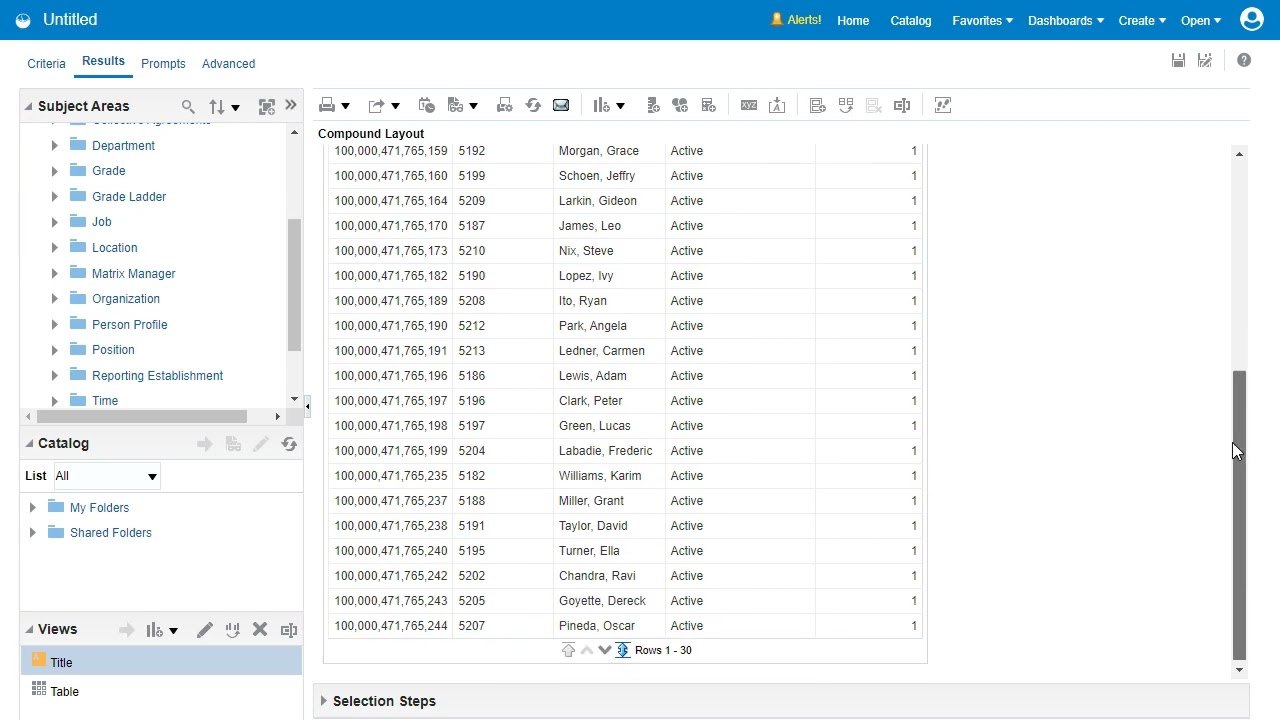 how to use presentation variable in otbi