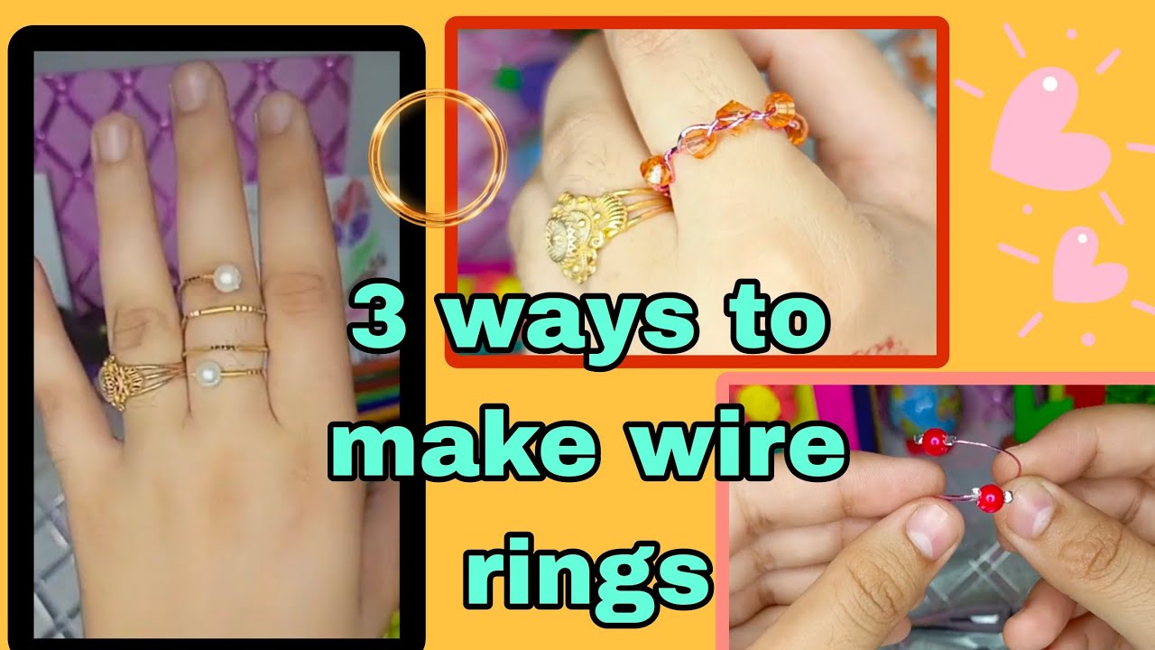 3 ways to make beautiful wire ring Beaded wire wrap ring tutorial