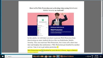 Fix Web Protection not activating when using Bitdefender Mobile Security on Android