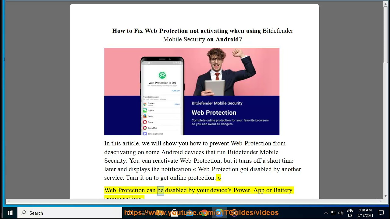 Fix Protection not activating when using Bitdefender Mobile