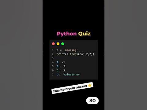 What is the output of the following Python Code: MCQ #111 #python #quiz ...