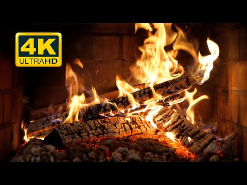 Crackling Birchwood Fireplace 4K