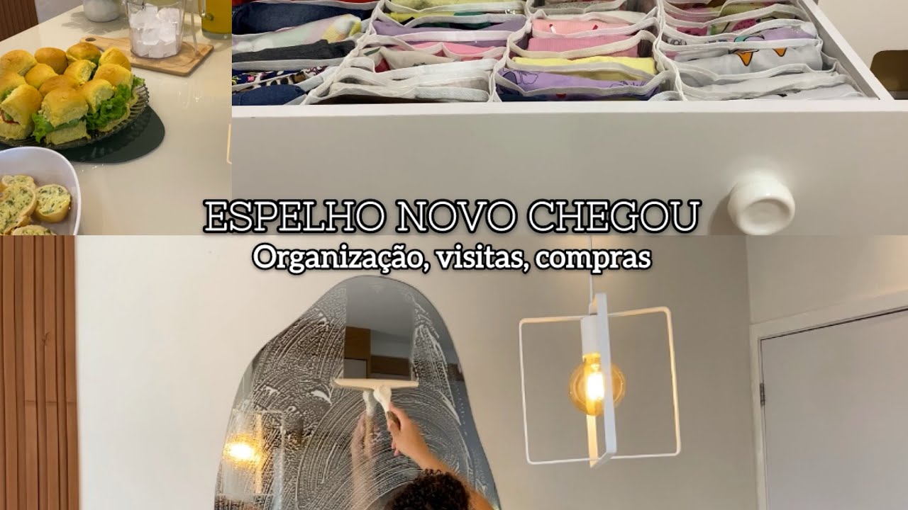 Espelho da mesa chegou,comprei uma panela mexedora, organização, visita e mercado 