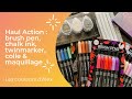 Haul action  brush pen chalk ink twinmarker colle  maquillage