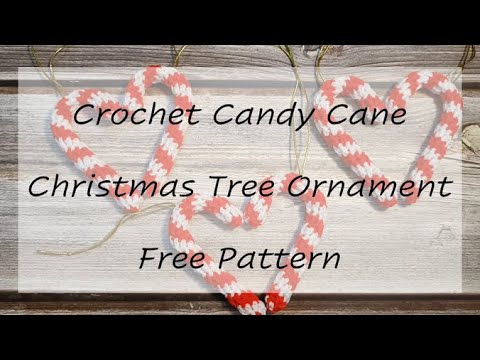 Crochet Candy Cane Christmas Tree Ornament - Free Pattern - YouTube
