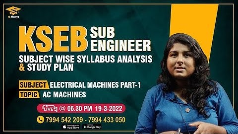 KSEB Sub Engineer | Subject Wise Syllabus Analysis & Study Plan | AC Machines