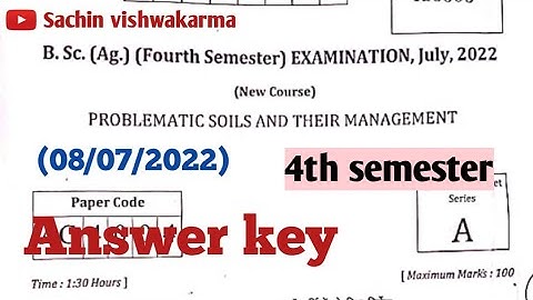 Problematic soil and thair management paper solution 2022 | bsc ag 4th semester solved paper