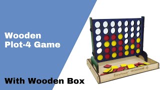 Plot 4 Wooden Board Game | Get 4 in a Row Family Play Game screenshot 1