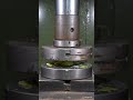 Hydraulic press crushes bottle with slime