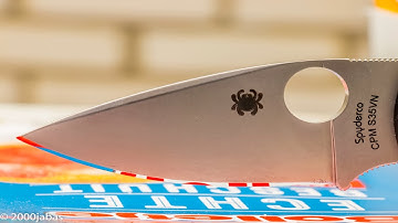 Sharpening the Syderco native S35VN, with the Wicked edge, and tested on the Edgeonup