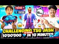 Challenging tsg jash to spend 1l diamondsin 10 minutes epic twist challenge  garena free fire