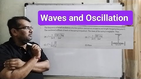 The frequency of small oscillations of a thin uniform vertical rod of mass m and length l hinged