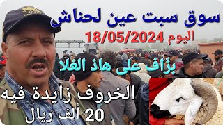 أثمنة الغنم والدجاج والخضر واللحوم سوق سبت عين لحناش اليوم 18/05/2024