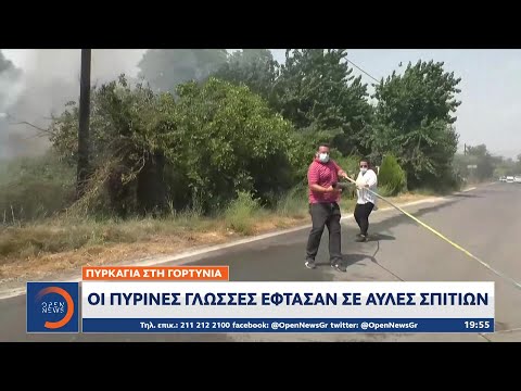 Γορτυνία: Οι φλόγες έφτασαν στις αυλές των σπιτιών  | Κεντρικό δελτίο ειδήσεων 10/08/2021 | OPEN TV
